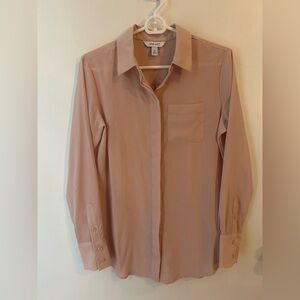 NWOT Pink Drapey Button Down Blouse